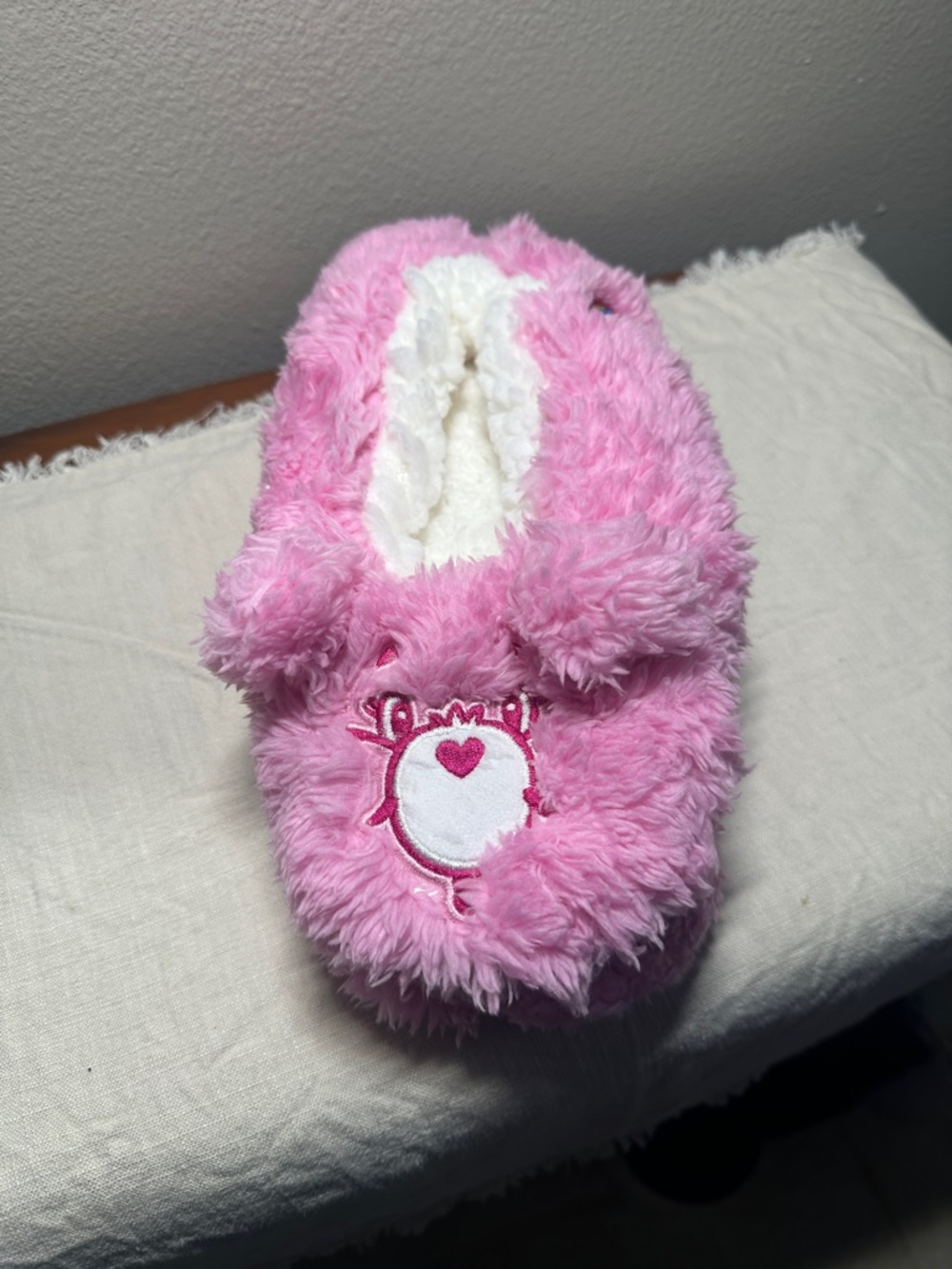 Pink Plush Care Bears Character Slippers ladies Sz 8-10 NWT
